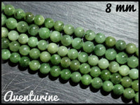 Aventurine verte ronde en fil - 8mm