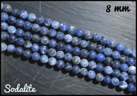 Sodalite ronde en fil - 8mm