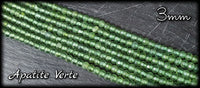 Apatite verte facettée en fil - 3mm