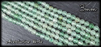 Aventurine verte facettée en fil - 3mm