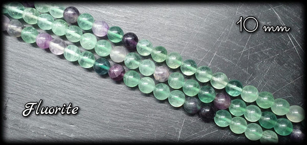 Fluorite ronde en fil - 10mm