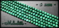 Malachite ronde en fil - 6mm