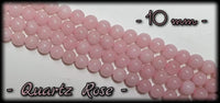 Quartz rose ronde en fil - 10mm