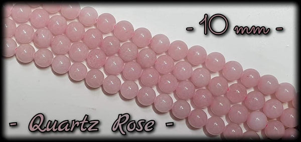 Quartz rose ronde en fil - 10mm