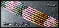 Tourmaline multi facettée en fil - 3mm